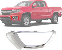 Front Fog Light Molding Chrome Left Driver Side Direct Replacement Compatible With 2015-2020 Chevrolet Colorado GM1038175 22925740