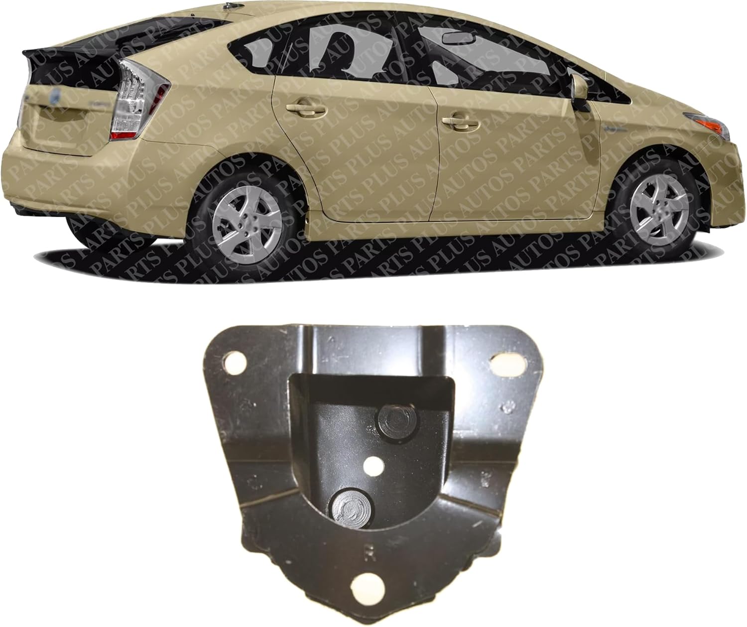 Rear Bumper Reinforcement Bracket Steel Right Passenger Side Direct Replacement Compatible With 2010-2015 Toyota Prius / 2012-2015 Plug-In TO1167118 5201547040