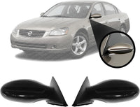 Set Of 2 Front Power Mirror Non-Folding Non-Heated Primed Left Driver & Right Passenger Side Direct Replacement Compatible With 2005-2006 Nissan Altima NI1320156 NI1321156