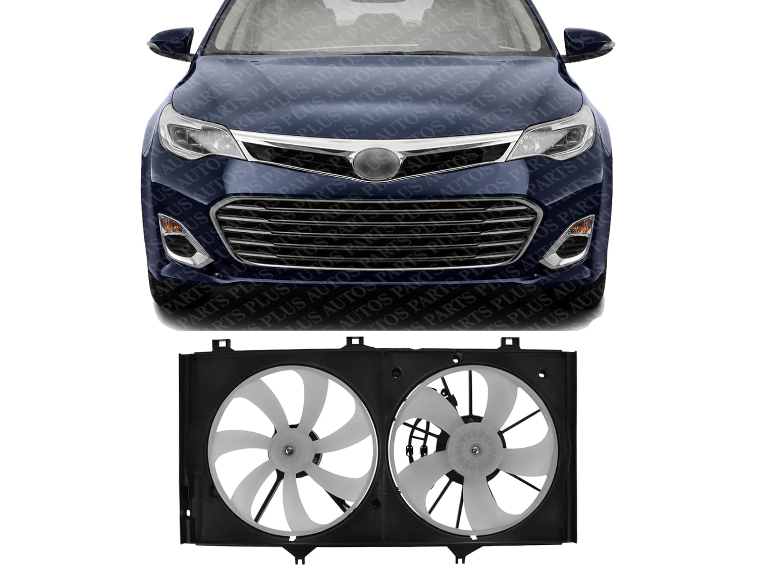 Front Radiator Dual Fan Assembly Plastic Direct Replacement Compatible with 2005-2018 Toyota Avalon / 2009-2016 Venza / 2007-2017 Camry / 2007-2018 Lexus ES350 LX3115113