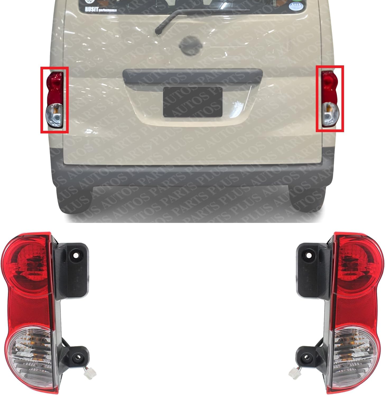 Set Of 2 Tail Light Assembly Right Passenger & Left Driver Side Direct Replacement Compatible With 2013-2021 Nissan NV200 NI2801201 NI2800201 265503LM0A 265553LM0A