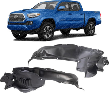 Set Of 2 Front Fender Liner Plastic Left Driver & Right Passenger Side Direct Replacement Compatible With 2016-2023 Toyota Tacoma TO1249205 TO1248205 5387504080 5387604080