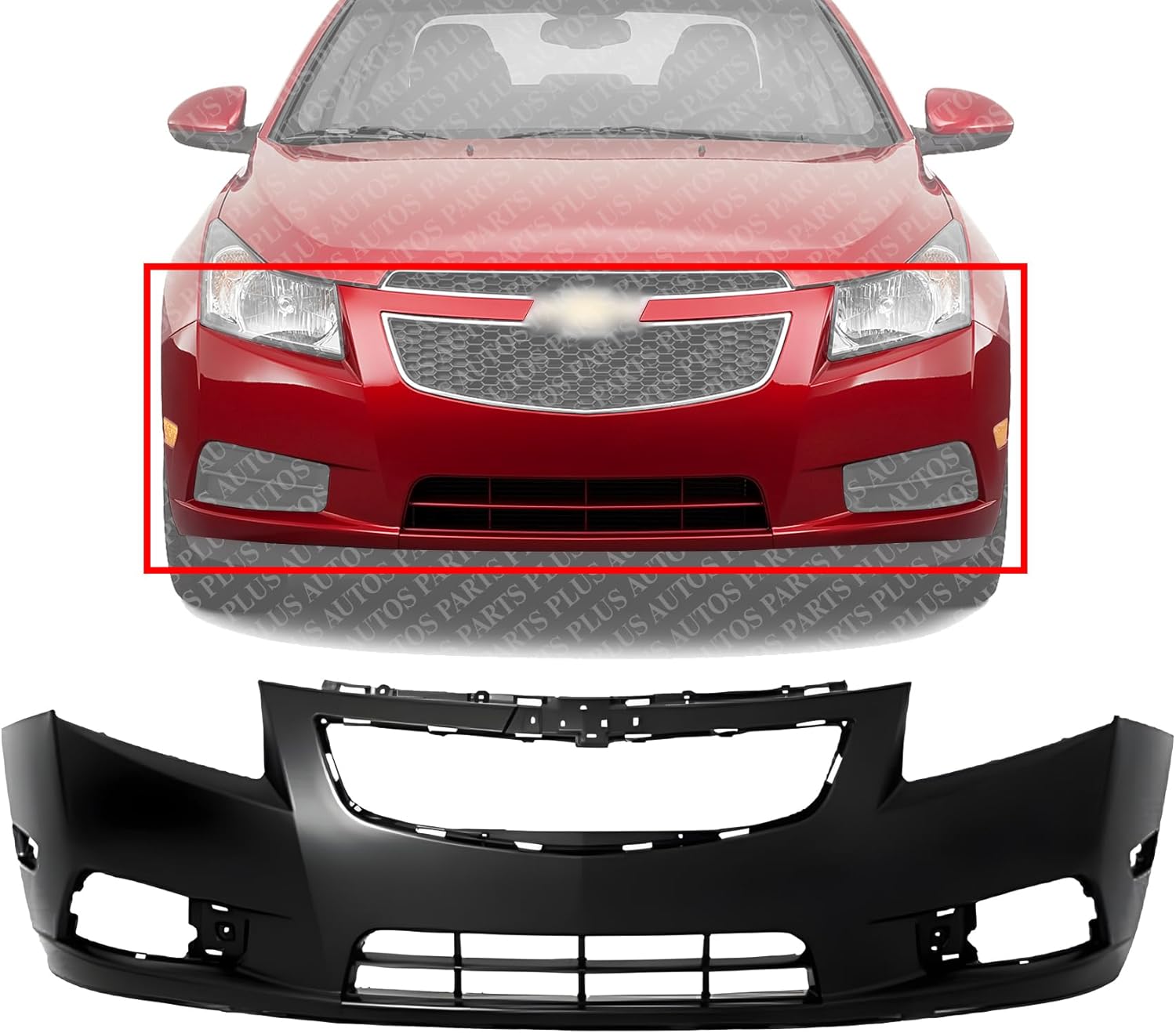 Front Bumper Cover Primed Direct Replacement Compatible With 2011-2014 Chevrolet Cruze GM1000924 95217520