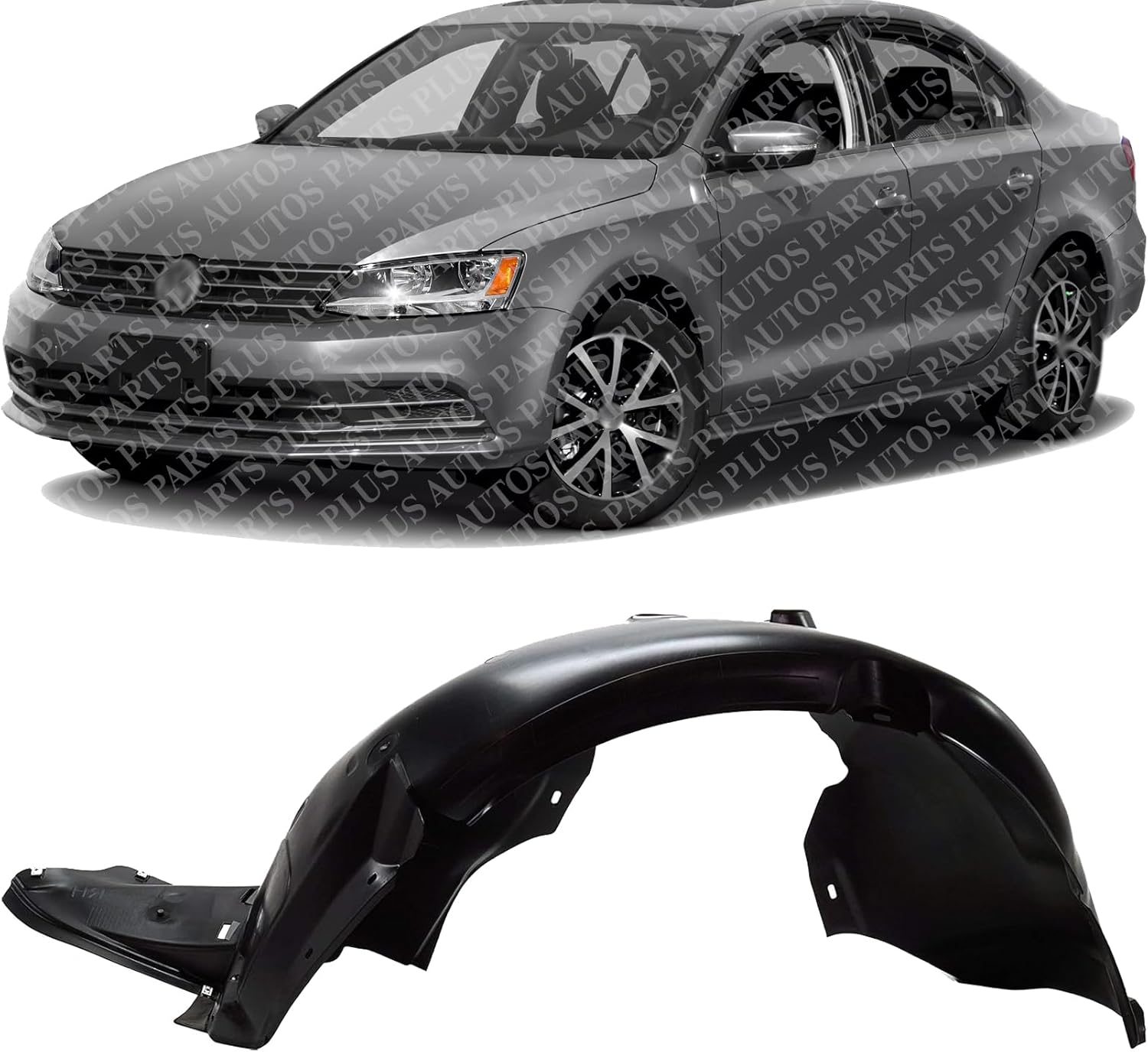 Front Fender Liner Left Driver Side Direct Replacement Compatible With 2015-2018 Volkswagen Jetta VW1248136 5C6805911M