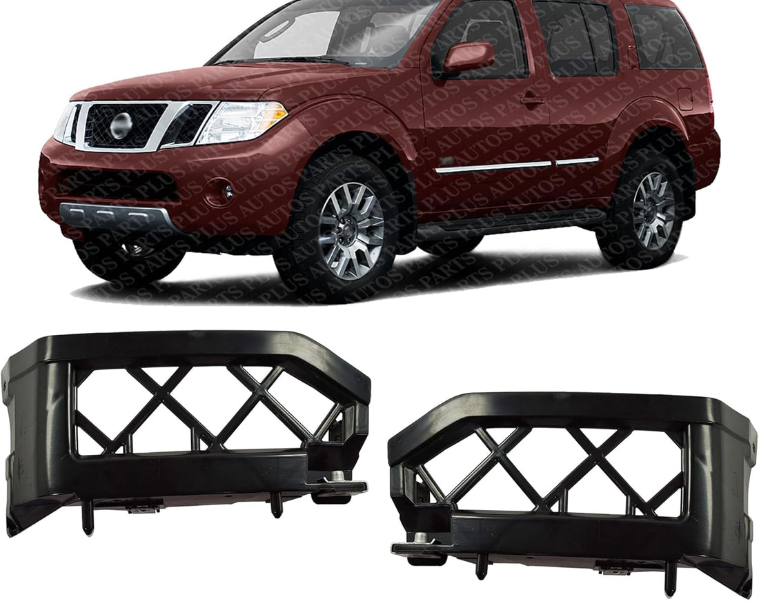 Set Of 2 Front Bumper Bracket Plastic Left Driver & Right Passenger Side Direct Replacement Compatible With 2005-2021 Nissan Frontier / 2005-2012 Nissan Pathfinder