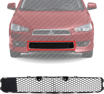 Front Bumper Lower Grille Textured Without Turbo Direct Replacement Compatible With 2008-2015 Mitsubishi Lancer MI1036101 6400A827