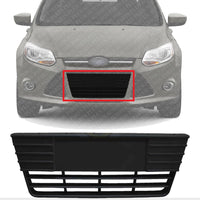Front Bumper Center Grille Textured Black Plastic Direct Replacement Compatible With 2012-2014 Ford Focus FO1036137 CP9Z17K945B