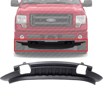 Front Bumper Lower Valance Panel Textured Plastic Direct Replacement Compatible With 2009-2014 Ford F-150 FO1095228 9L3Z17626B