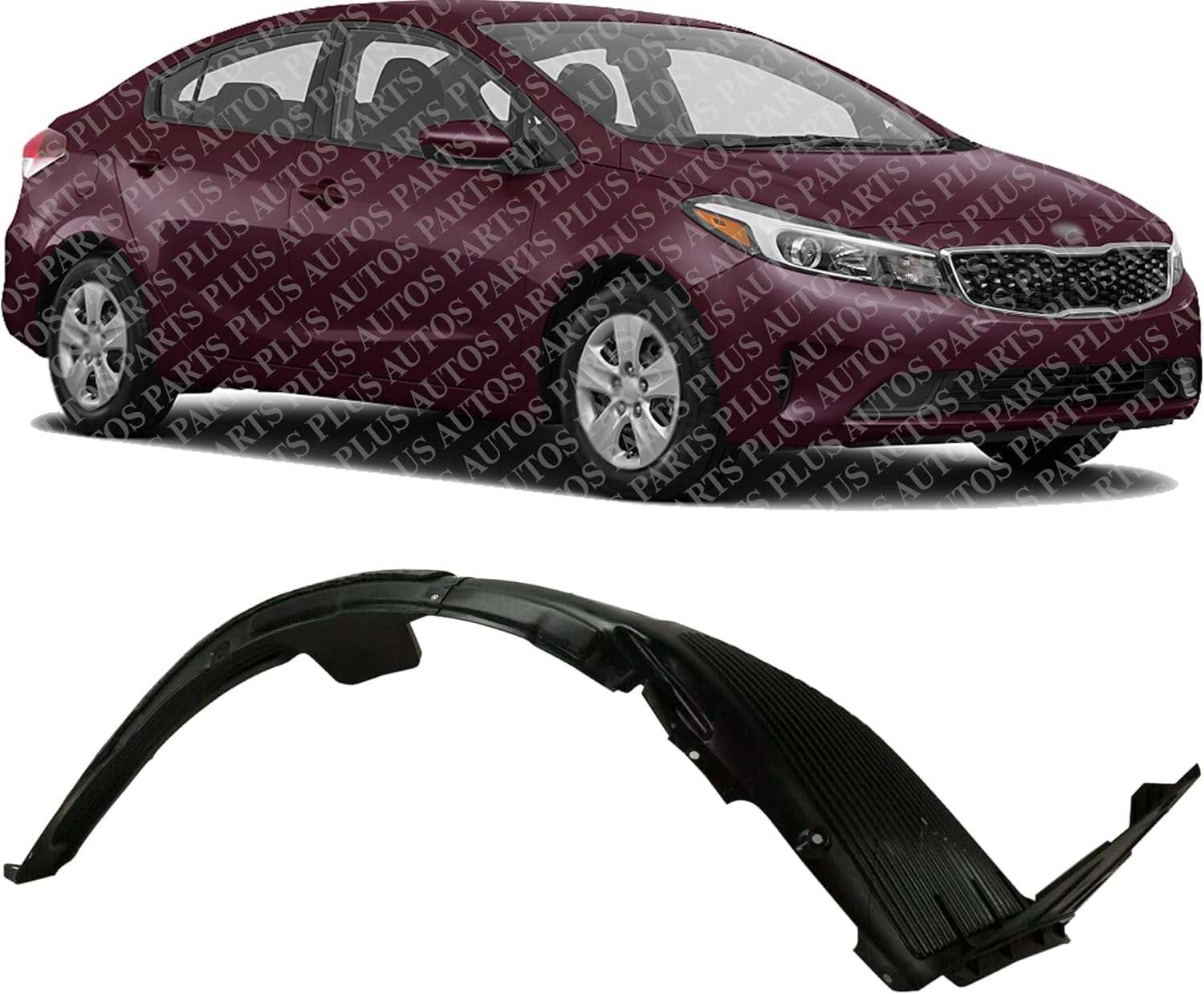Front Fender Liner Right Passenger Side Direct Replacement Compatible With 2017-2018 Kia Forte5 KI1249155 86812A7900