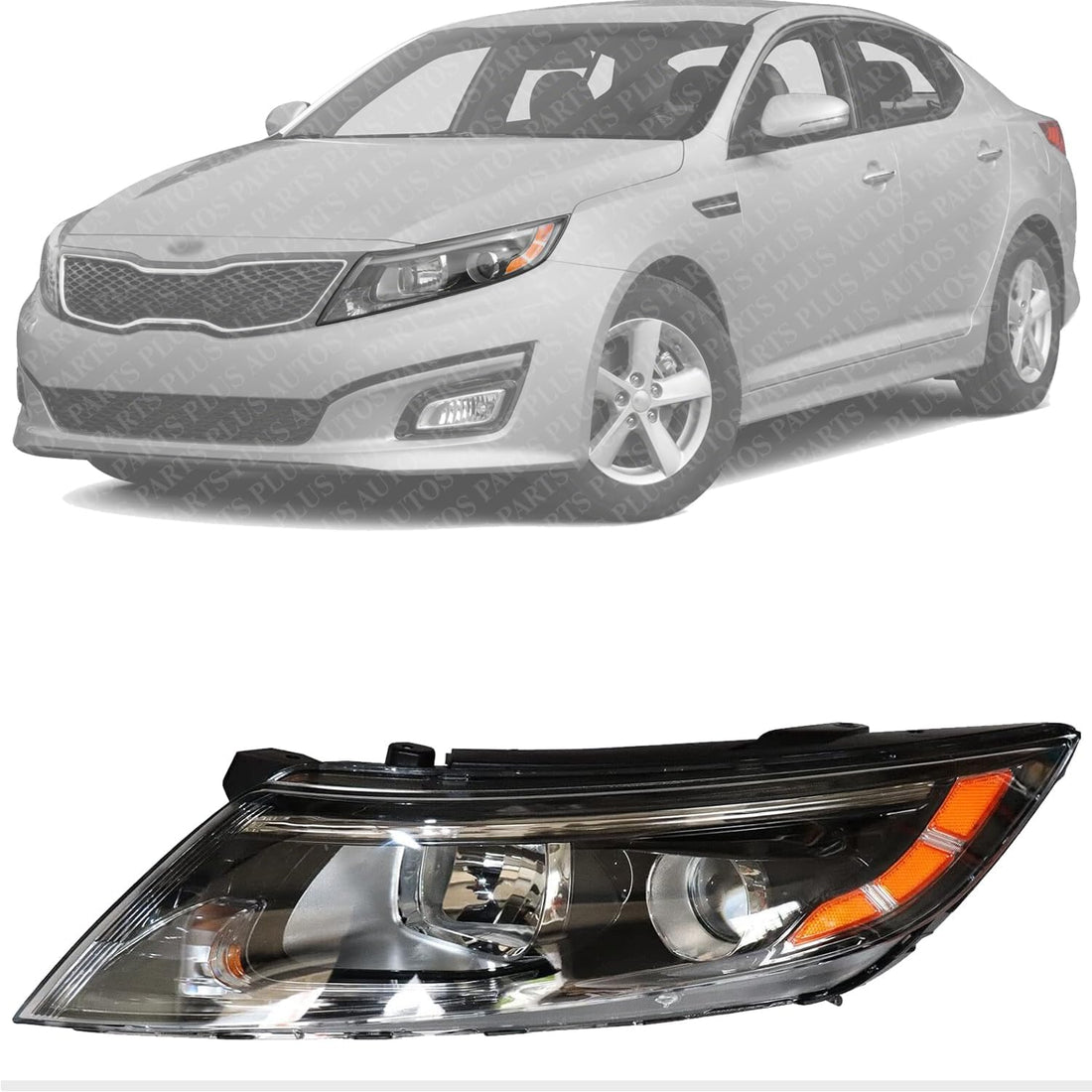 Front Head Light Assembly Without LED Position Light Left Driver Side Direct Replacement Compatible With 2014-2015 Kia Optima KI2502175 921014C500