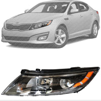 Front Head Light Assembly Without LED Position Light Left Driver Side Direct Replacement Compatible With 2014-2015 Kia Optima KI2502175 921014C500