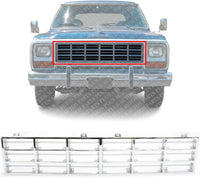 Front Grille Chrome Insert Direct Replacement Compatible With 1981-1985 Dodge Full Size Pickup CH1200104 4168723
