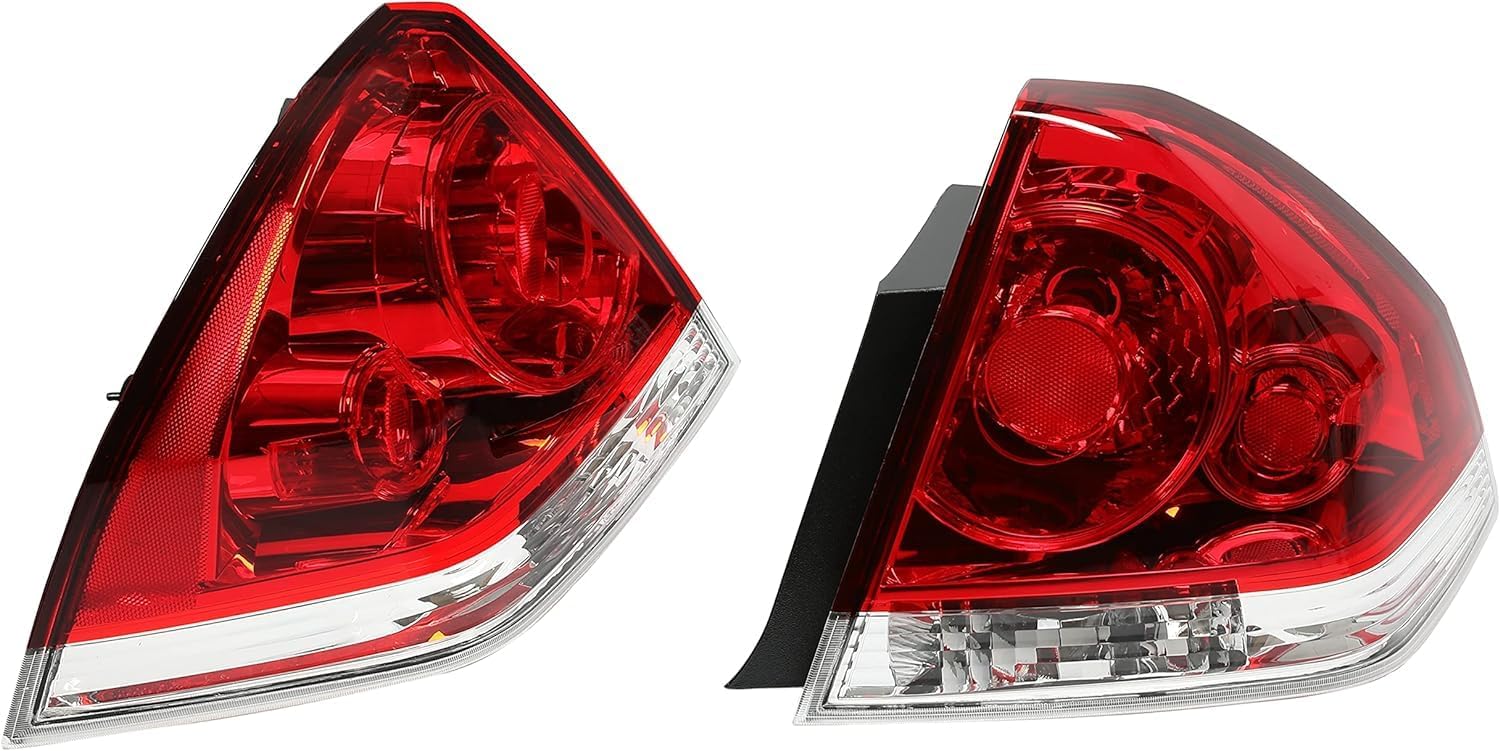 Set Of 2 Tail Light Assembly Left Driver & Right Passenger Side Direct Replacement Compatible With 2006-2013 Chevrolet Impala / 2014-2016 Limited GM2800193 GM2801193 25971598