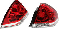 Set Of 2 Tail Light Assembly Left Driver & Right Passenger Side Direct Replacement Compatible With 2006-2013 Chevrolet Impala / 2014-2016 Limited GM2800193 GM2801193 25971598