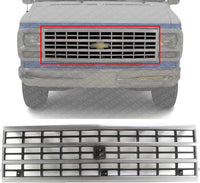 Front Grille Silver Shell And Primed Insert Direct Replacement Compatible With 1992-1996 Chevrolet G-Series Van GM1200360 15709687