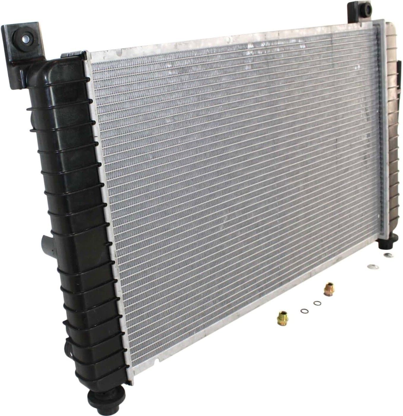 Front Radiator 28 in x 17 in Core Without Rear Auxiliary A/C Direct Replacement Compatible with 1999-2004 Chevrolet Silverado/GMC Sierra 1500 GM3010436 15193110