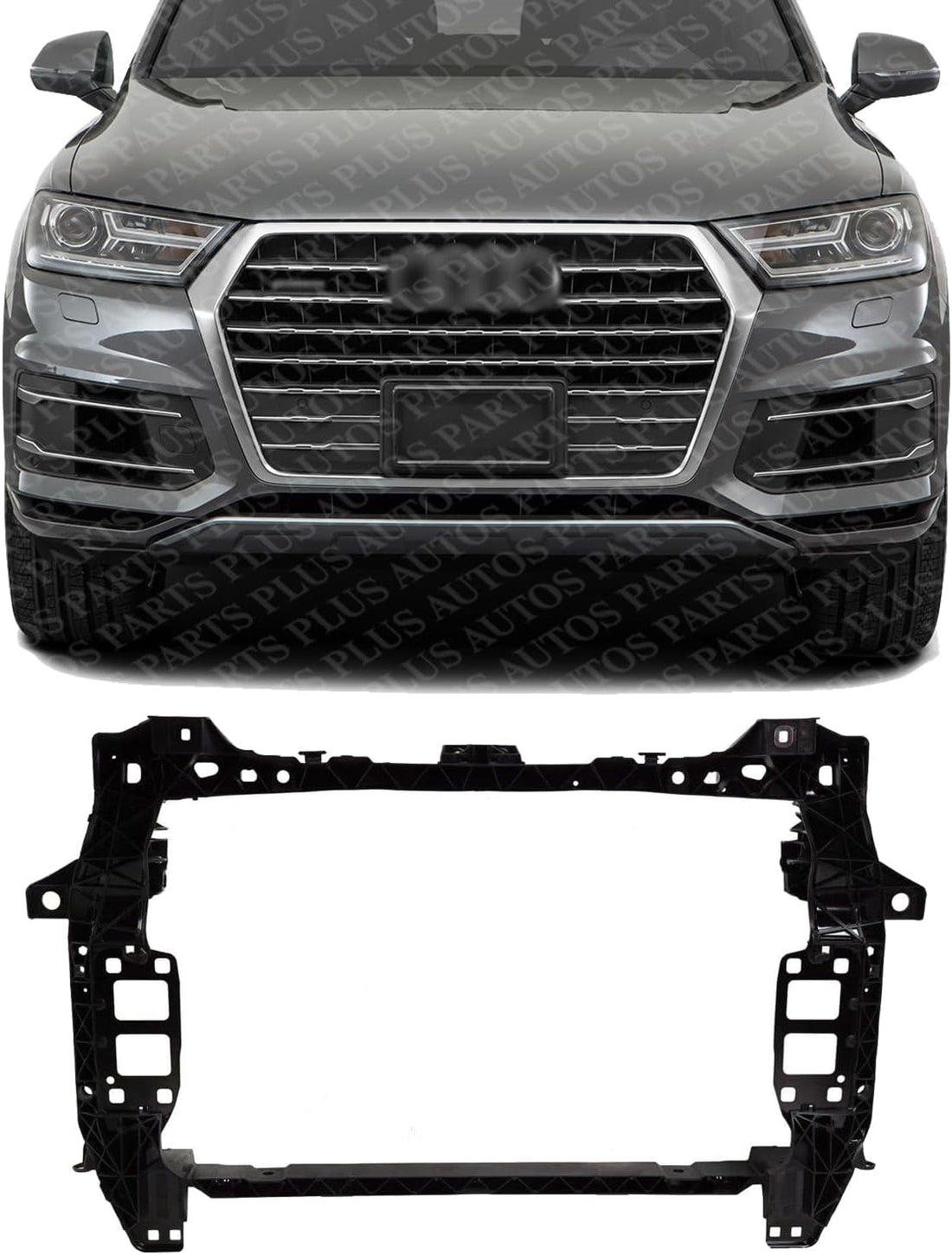 Front Radiator Support Assembly Plastic With Steel Direct Replacement Compatible With 2017-2019 Audi Q7 / 2019-2020 Q8 AU1225143 4M0805594B
