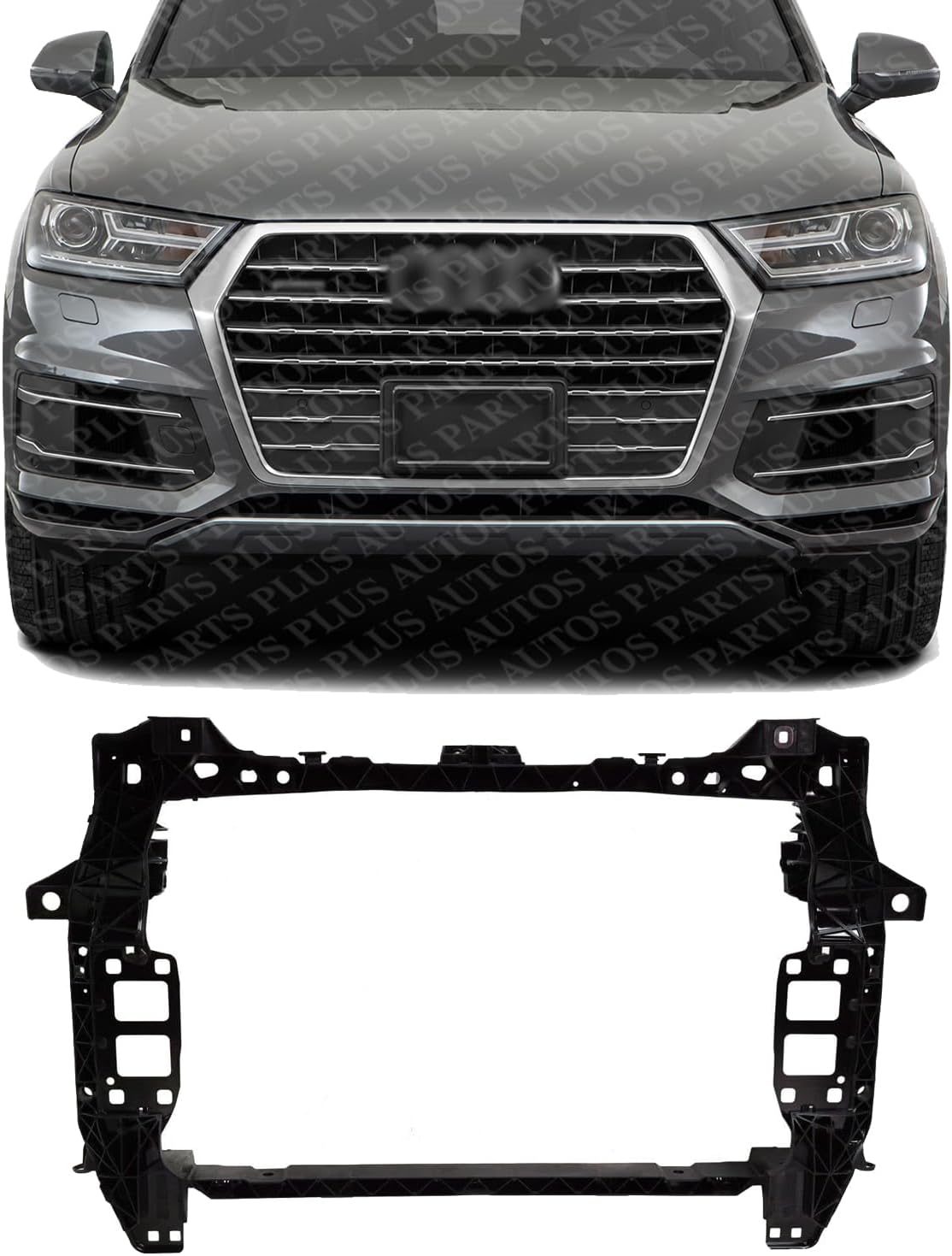 Front Radiator Support Assembly Plastic With Steel Direct Replacement Compatible With 2017-2019 Audi Q7 / 2019-2020 Q8 AU1225143 4M0805594B