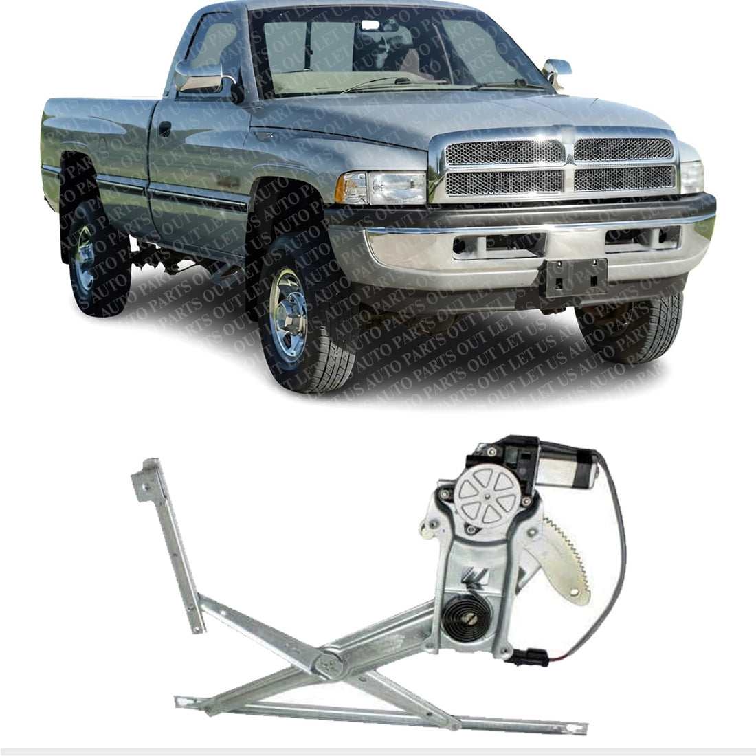 Front Power Window Regulator with Motor Right Passenger Side Direct Replacement Compatible with 1997-2004 Dodge Dakota CH1351123 55255618AC