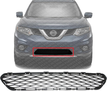 Front Bumper Lower Grille Textured Gray Plastic Direct Replacement Compatible With 2014-2016 Nissan Rogue NI1036102 622544BA0A