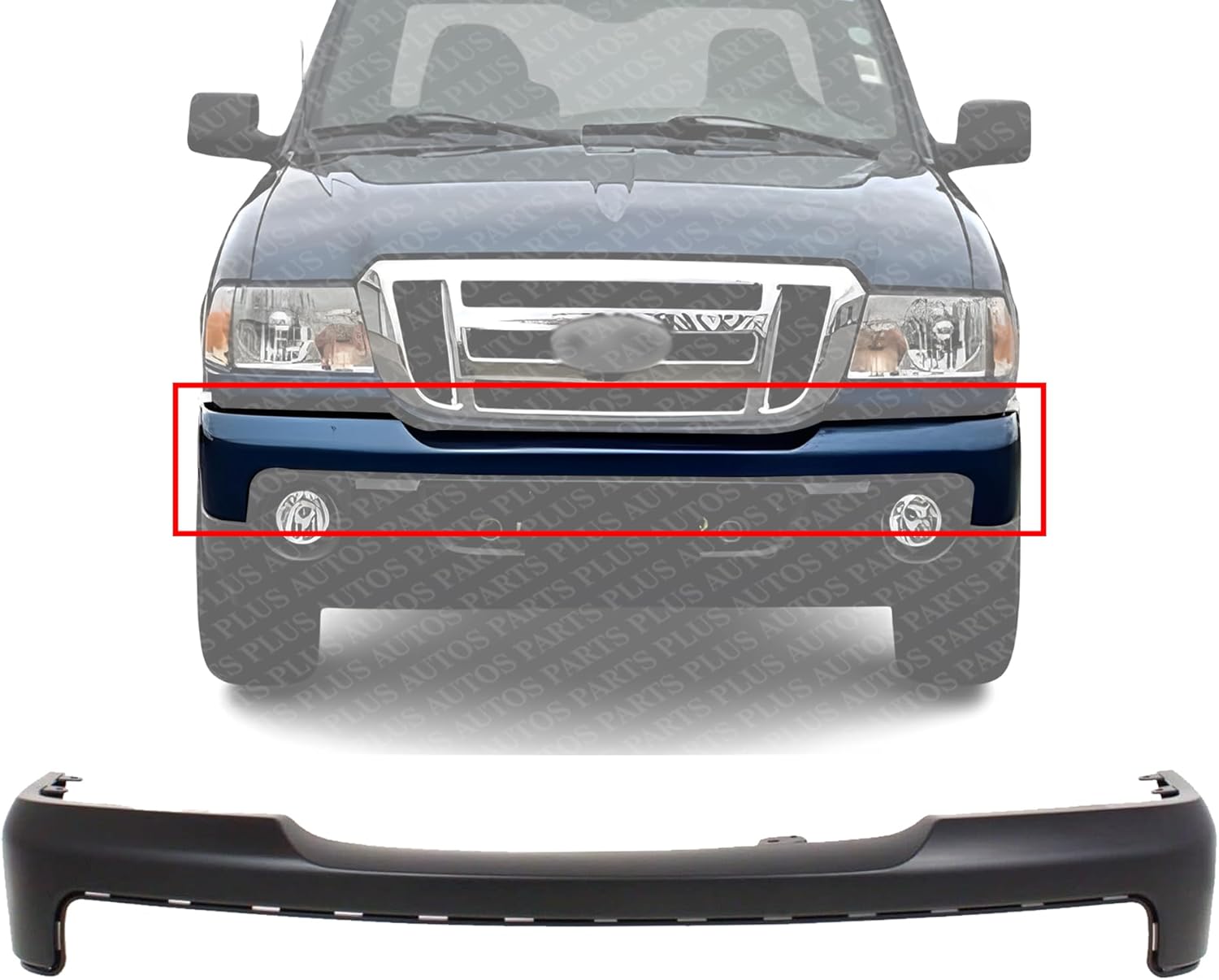 Front Bumper Cover Primed Direct Replacement Compatible With 2006-2011 Ford Ranger FO1000608 6L5Z17D957BAPTM
