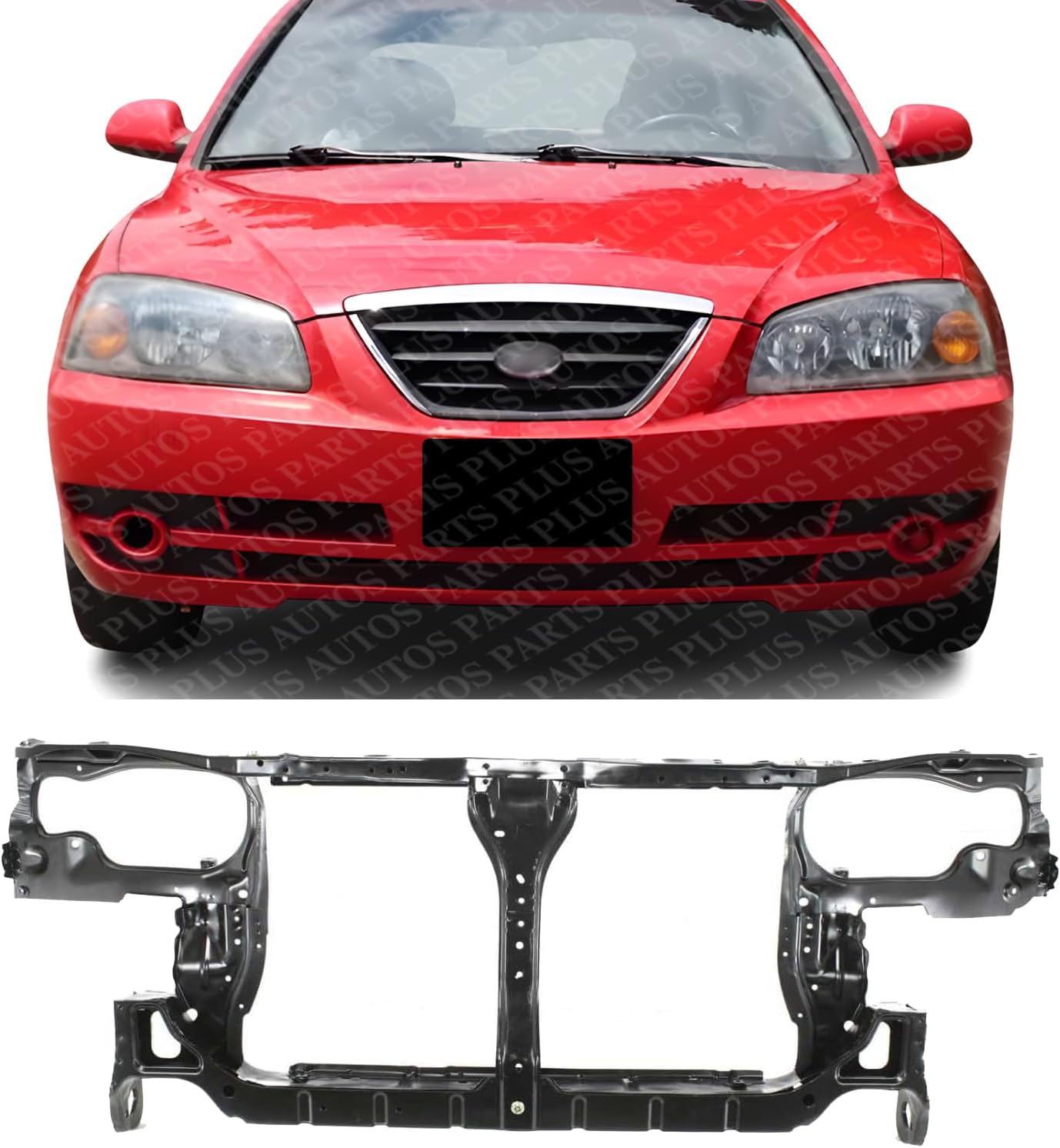 Front Radiator Support Assembly Steel Direct Replacement Compatible With 2004-2006 Hyundai Elantra 641302D500-PFM