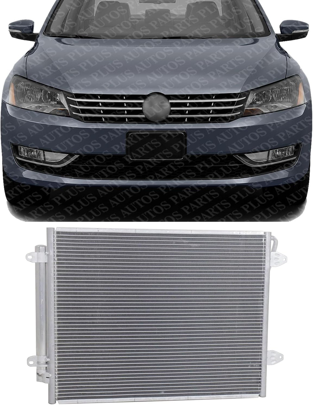 Front A/C Condenser Aluminum Core Direct Replacement Compatible With 2016-2019 Volkswagen Passat VW3030137 561820411C