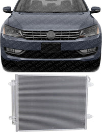 Front A/C Condenser Aluminum Core Direct Replacement Compatible With 2016-2019 Volkswagen Passat VW3030137 561820411C