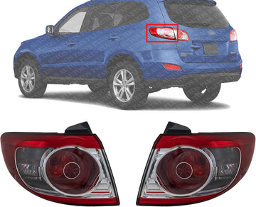 Set Of 2 Tail Light Outer Assembly Right Passenger & Left Driver Side Direct Replacement Compatible With 2010-2012 Hyundai Santa Fe HY2805117 HY2804117 924020W500 924010W500