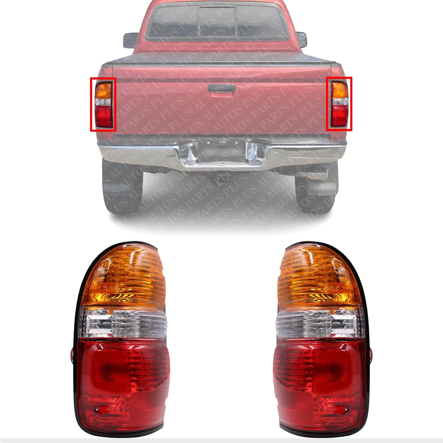 Set Of 2 Tail Lights Assembly Right Passenger & Left Driver Side Direct Replacement Compatible With 2001-2004 Toyota Tacoma TO2800139 TO2801139 8156004060 8155004060