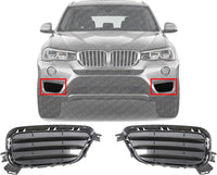 Set Of 2 Front Bumper Outer Grille Left Driver & Right Passenger Side Direct Replacement Compatible With 2015-2017 BMW X3 BM1039174 BM1038174 51117338514 51117338513