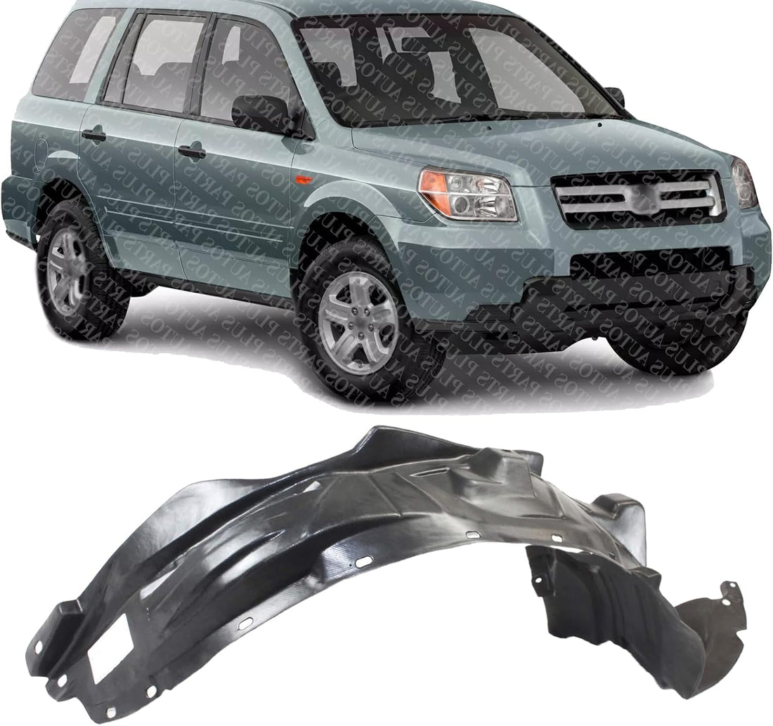 Front Fender Liner Right Passenger Side Direct Replacement Compatible With 2006-2008 Honda Pilot HO1251108 74101S9VA10