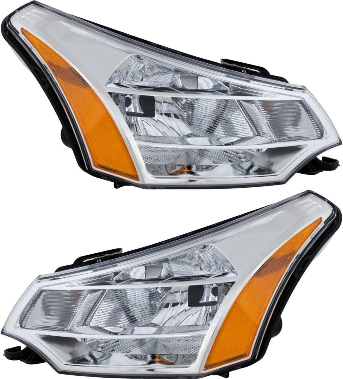 Set Of 2 Front Headlight Assembly Right Passenger & Left Driver Side Direct Replacement Compatible With 2008-2011 Ford Focus FO2502244 FO2503244 8S4Z13008F 8S4Z13008E