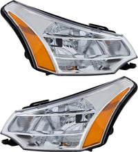 Set Of 2 Front Headlight Assembly Right Passenger & Left Driver Side Direct Replacement Compatible With 2008-2011 Ford Focus FO2502244 FO2503244 8S4Z13008F 8S4Z13008E