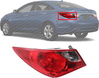 Tail Light Outer Assembly Plastic Left Driver Side Direct Replacement Compatible With 2011-2014 Hyundai Sonata HY2804116 924013Q000