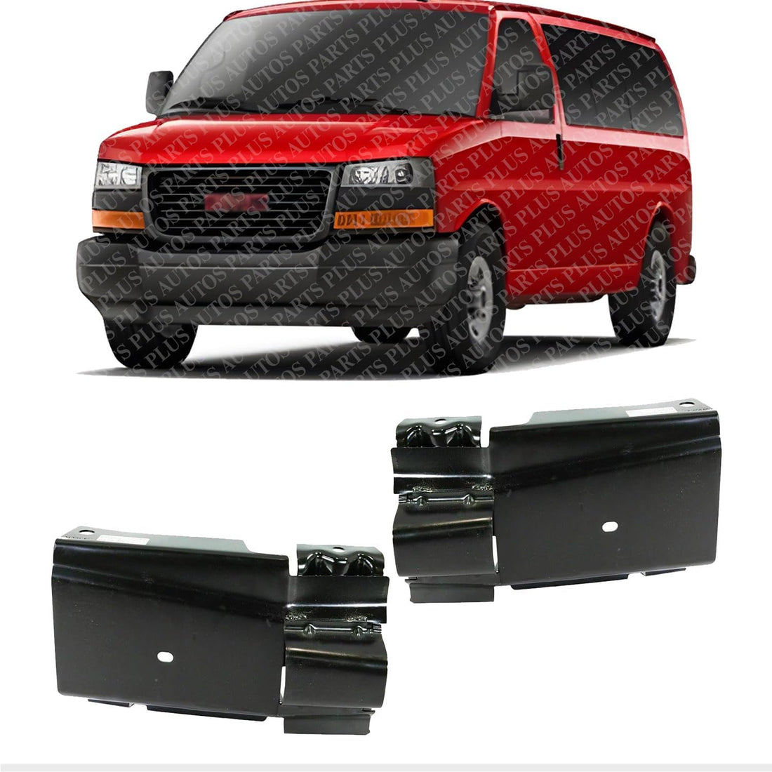 Set Of 2 Bumper Bracket Left Driver & Right Passenger Side Direct Replacement Compatible With 2003-2023 Chevrolet Express/GMC Savana 2500 3500 GM1067158 GM1066158