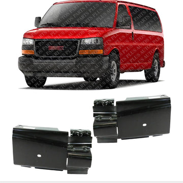 Set Of 2 Bumper Bracket Left Driver & Right Passenger Side Direct Replacement Compatible With 2003-2023 Chevrolet Express/GMC Savana 2500 3500 GM1067158 GM1066158