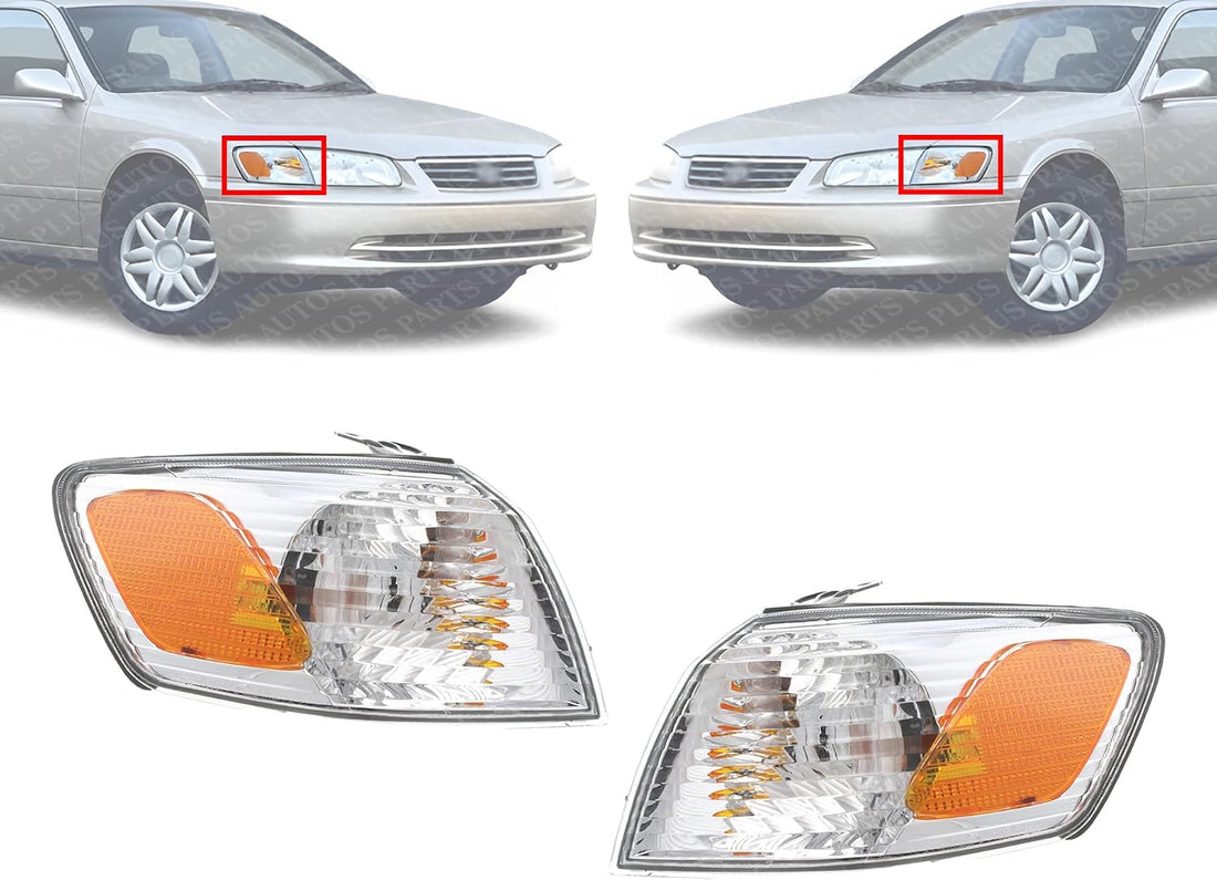 Set Of 2 Front Corner Light Assembly Right Passenger & Left Driver Side Direct Replacement Compatible With 2000-2001 Toyota Camry TO2531136 TO2530136 81510AA020 81520AA020