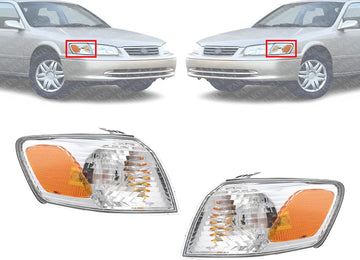 Set Of 2 Front Corner Light Assembly Right Passenger & Left Driver Side Direct Replacement Compatible With 2000-2001 Toyota Camry TO2531136 TO2530136 81510AA020 81520AA020