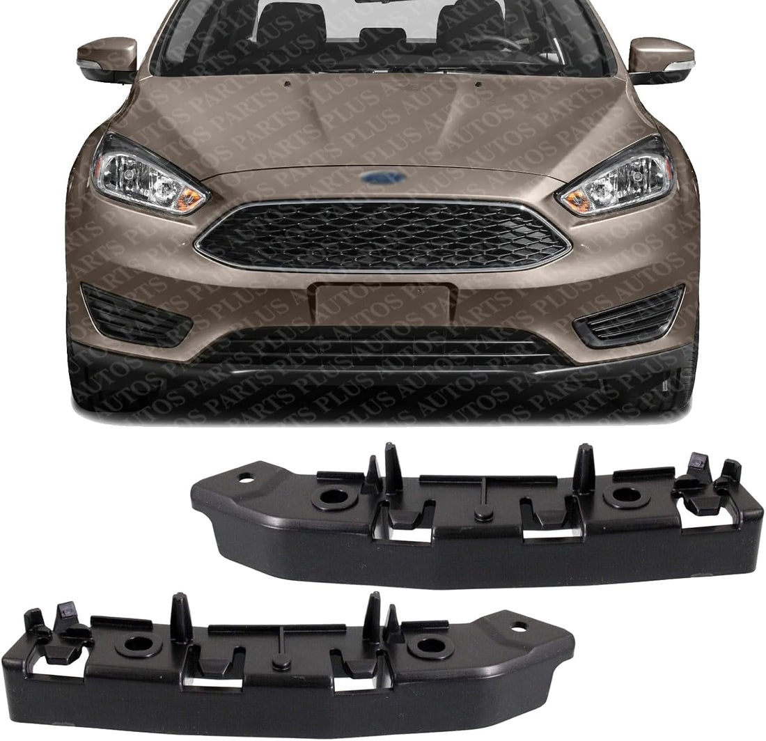 Set Of 2 Front Bumper Side-Reinforcement Bracket Plastic Left Driver & Right Passenger Side Direct Replacement Compatible With 2012-2018 Ford Focus FO1027111 FO1026111