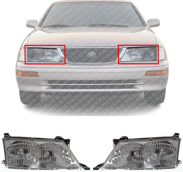 Set Of 2 Front Headlights Assembly Right Passenger & Left Driver Side Direct Replacement Compatible With 1998-1999 Toyota Avalon TO2502126 TO2503126 81150AC010 81110AC010