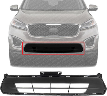 Front Bumper Grille Textured Plastic Without Fog Lights Holes Direct Replacement Compatible With 2016-2018 Kia Sorento KI1036129 86522C6000