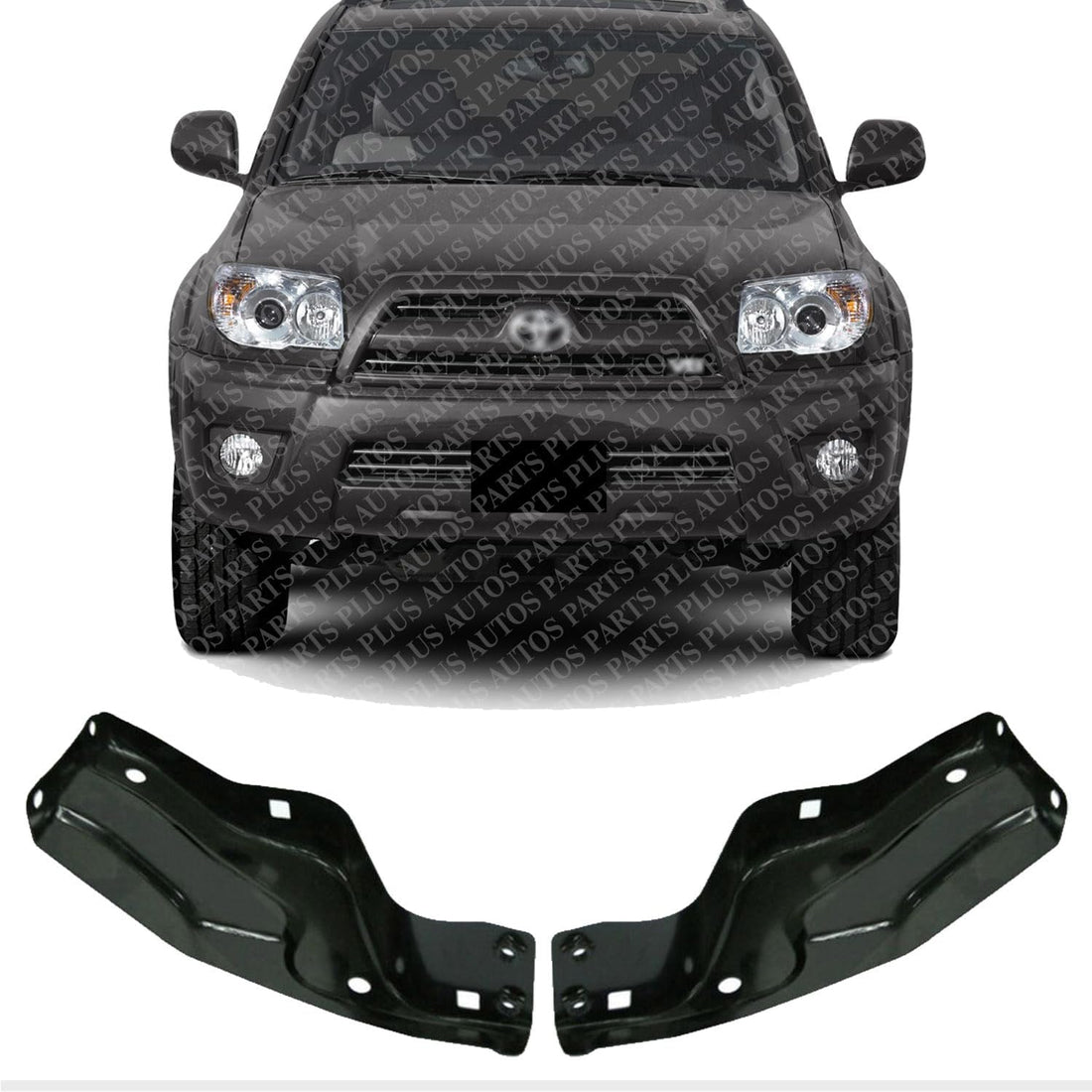 Set Of 2 Front Bumper Cover Bracket Steel Left Driver & Right Passenger Side Direct Replacement Compatible With 2006-2009 Toyota 4Runner TO1066158 TO1067158 5327435060 5327335080