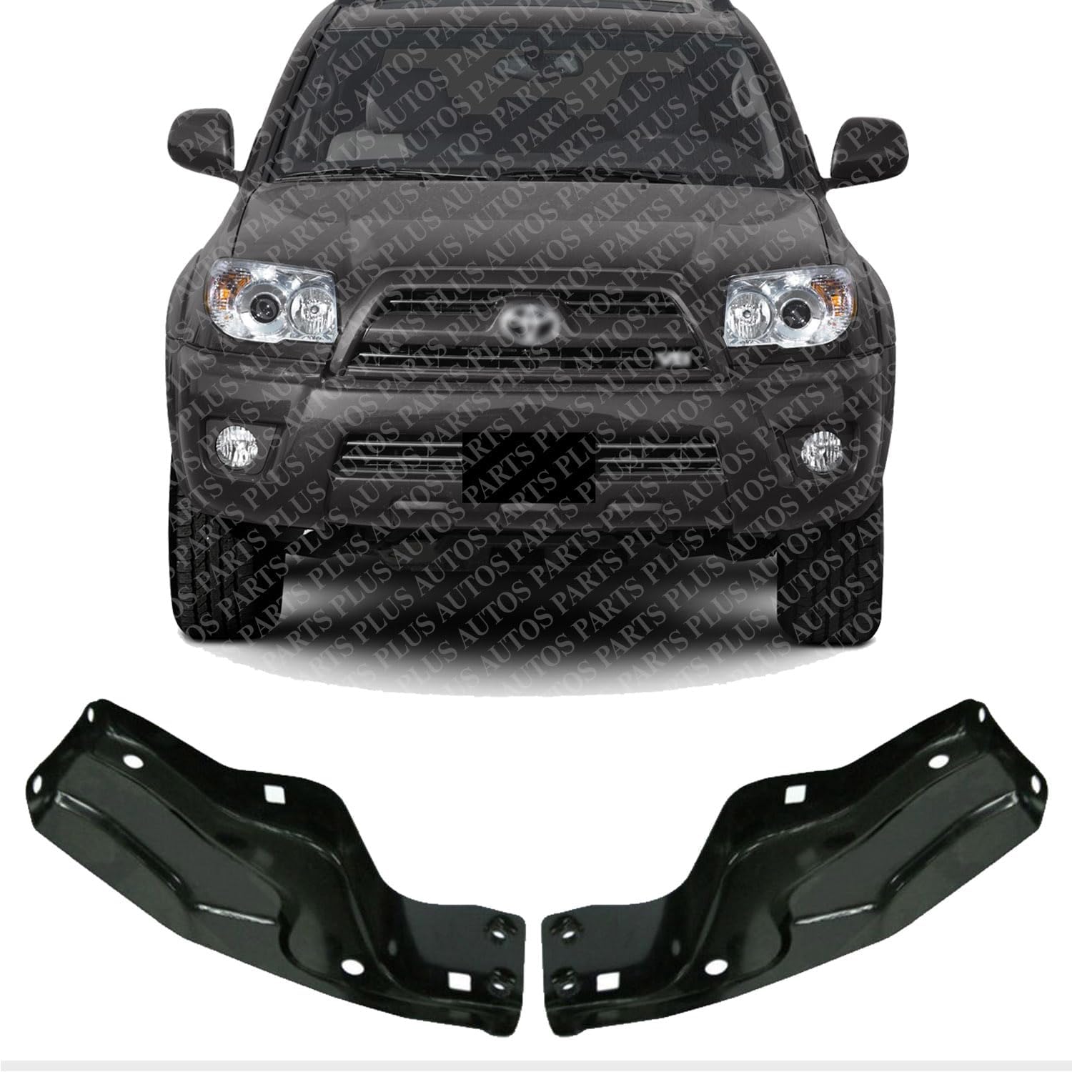 Set Of 2 Front Bumper Cover Bracket Steel Left Driver & Right Passenger Side Direct Replacement Compatible With 2006-2009 Toyota 4Runner TO1066158 TO1067158 5327435060 5327335080
