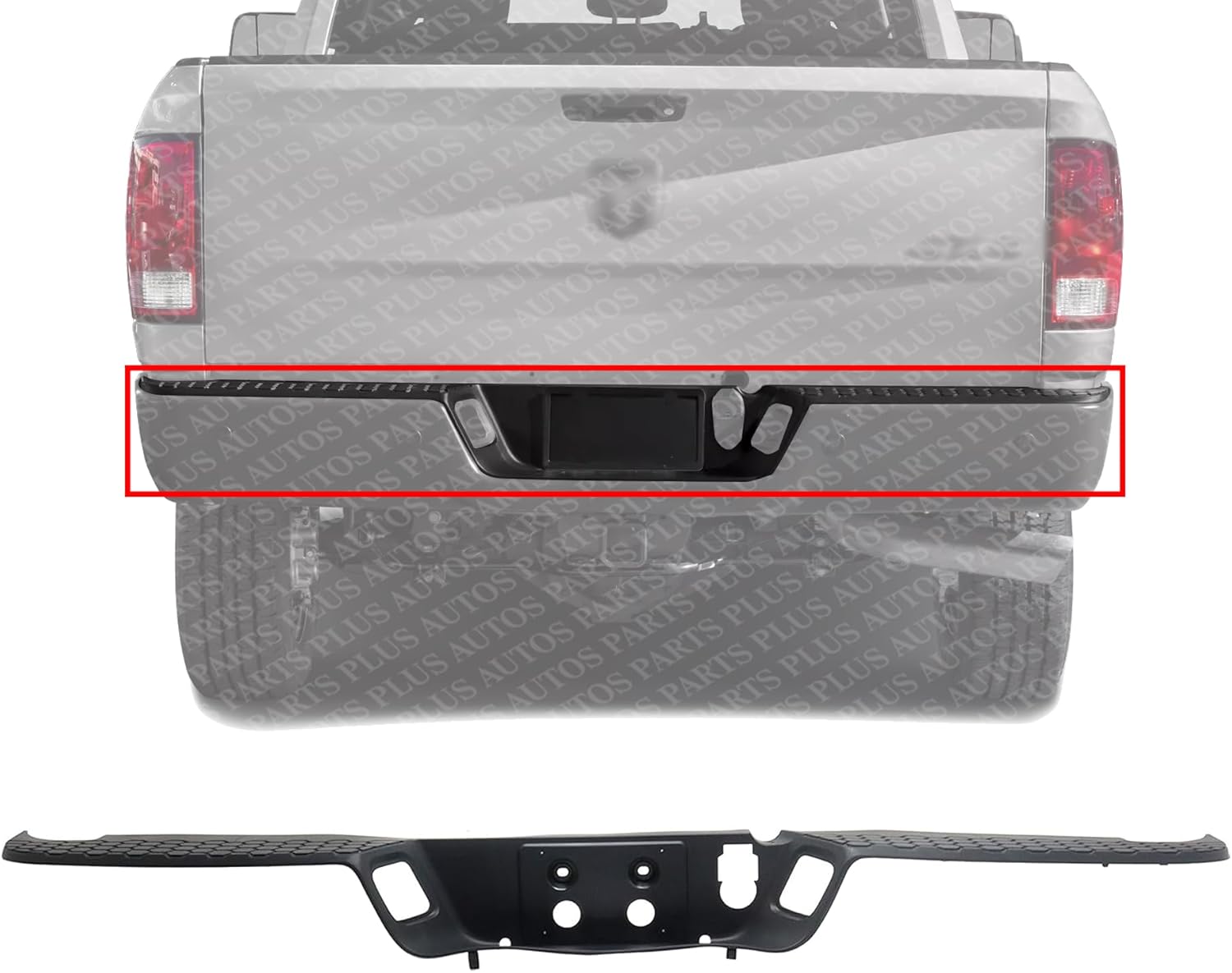 Rear Bumper Step Pad Molding Textured Plastic Direct Replacement Compatible With 2013-2018 Ram 2500 3500 CH1191122 68170762AB
