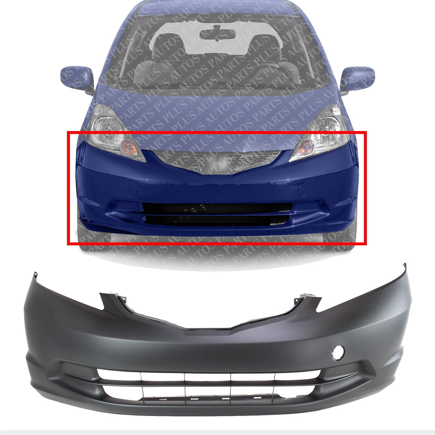 Front Bumper Cover Primed Direct Replacement Compatible With 2009-2014 Honda Fit HO1000265 04711TK6A80ZZ