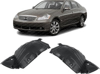 Set Of 2 Front Section Fender Liner Left Driver & Right Passenger Side Direct Replacement Compatible With 2006-2007 Infiniti M35 IN1251110 IN1250111 63844EG000 63845EG000