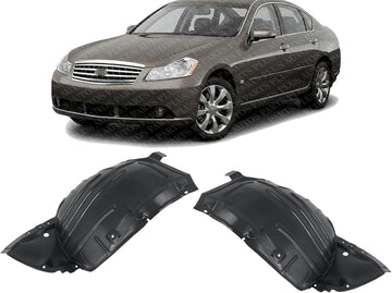 Set Of 2 Front Section Fender Liner Left Driver & Right Passenger Side Direct Replacement Compatible With 2006-2007 Infiniti M35 IN1251110 IN1250111 63844EG000 63845EG000