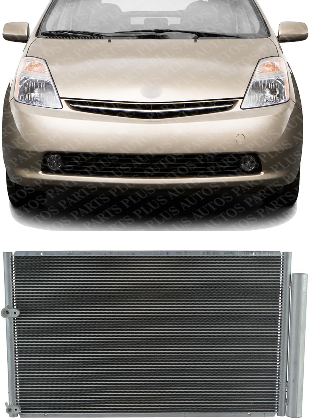 Front A/C Condenser Aluminum Core Direct Replacement Compatible With 2004-2009 Toyota Prius TO3030192 8845047020