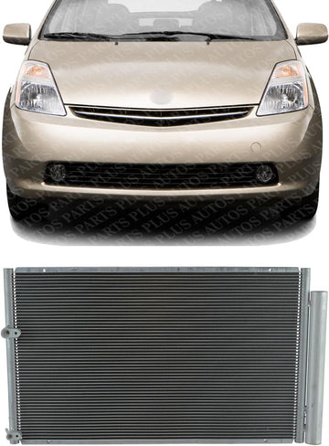 Front A/C Condenser Aluminum Core Direct Replacement Compatible With 2004-2009 Toyota Prius TO3030192 8845047020
